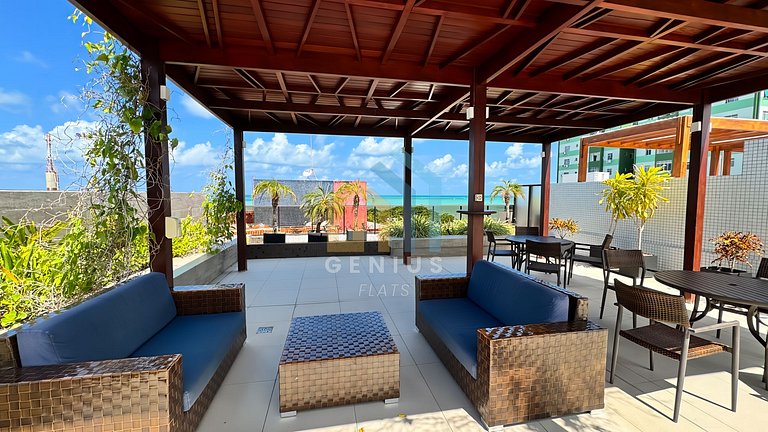 Apartamento c/ Varanda Ambientado e Mobiliado no Eco Summer