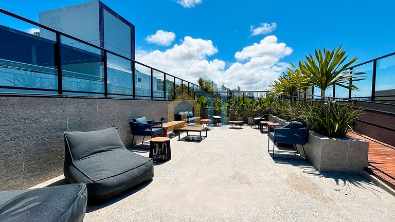 Studio com Vista Mar em Cabo Branco, JP | Genius Flats