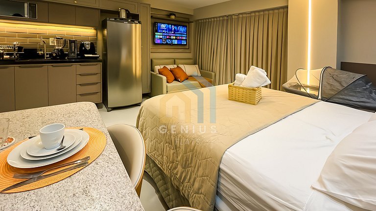 Studio com Vista Mar em Cabo Branco, JP | Genius Flats