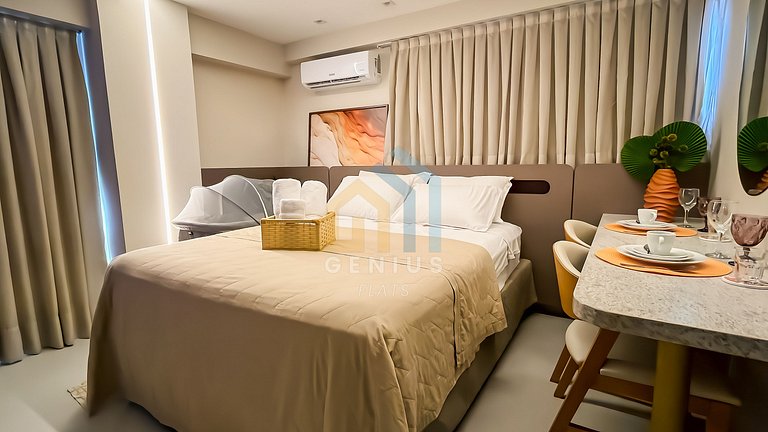 Studio com Vista Mar em Cabo Branco, JP | Genius Flats