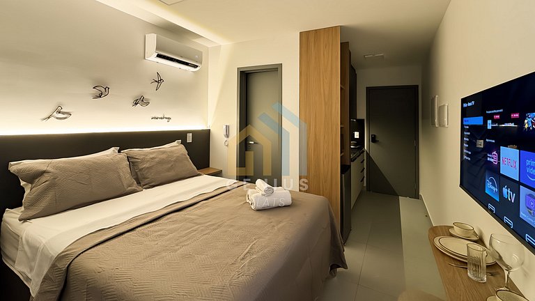 Lindo e Moderno Studio no SOlaz Manaíra #DN02J