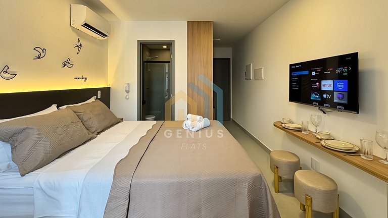 Lindo e Moderno Studio no SOlaz Manaíra #DN02J