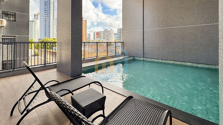 Lindo e Moderno Studio no SOlaz Manaíra #DN02J